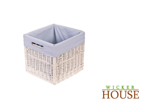 White Wicker Basket Lined