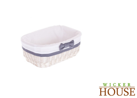 White Wicker Basket Lined