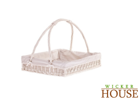 White Wicker Basket Lined