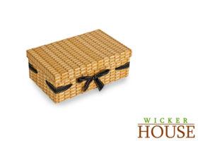 Wicker Effect Cardboard Hamper