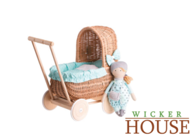 WICKER DOLL CARRIER,